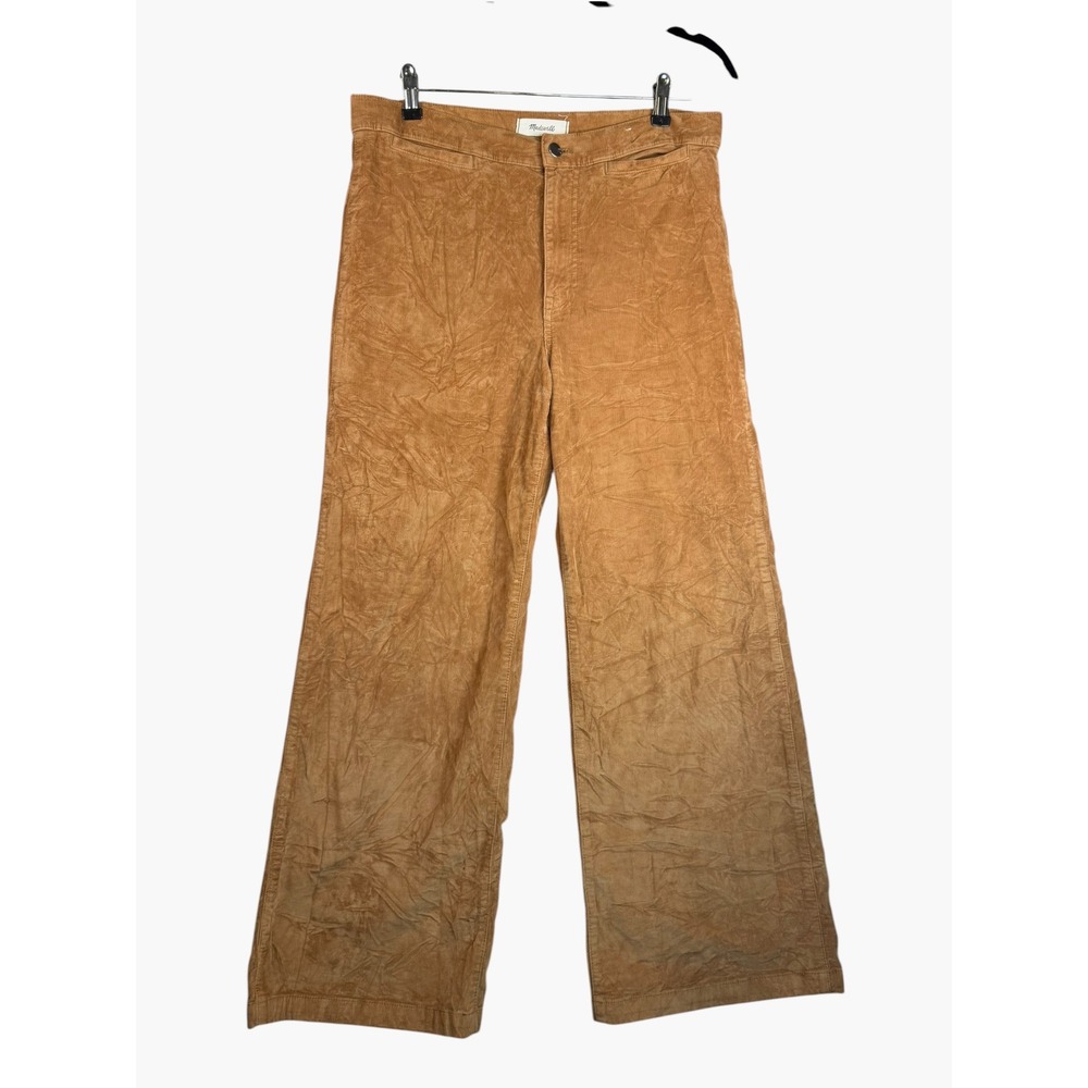Madewell The Wide-Leg Pant Corduroy Tan Camel High Rise Stretch Trousers 30